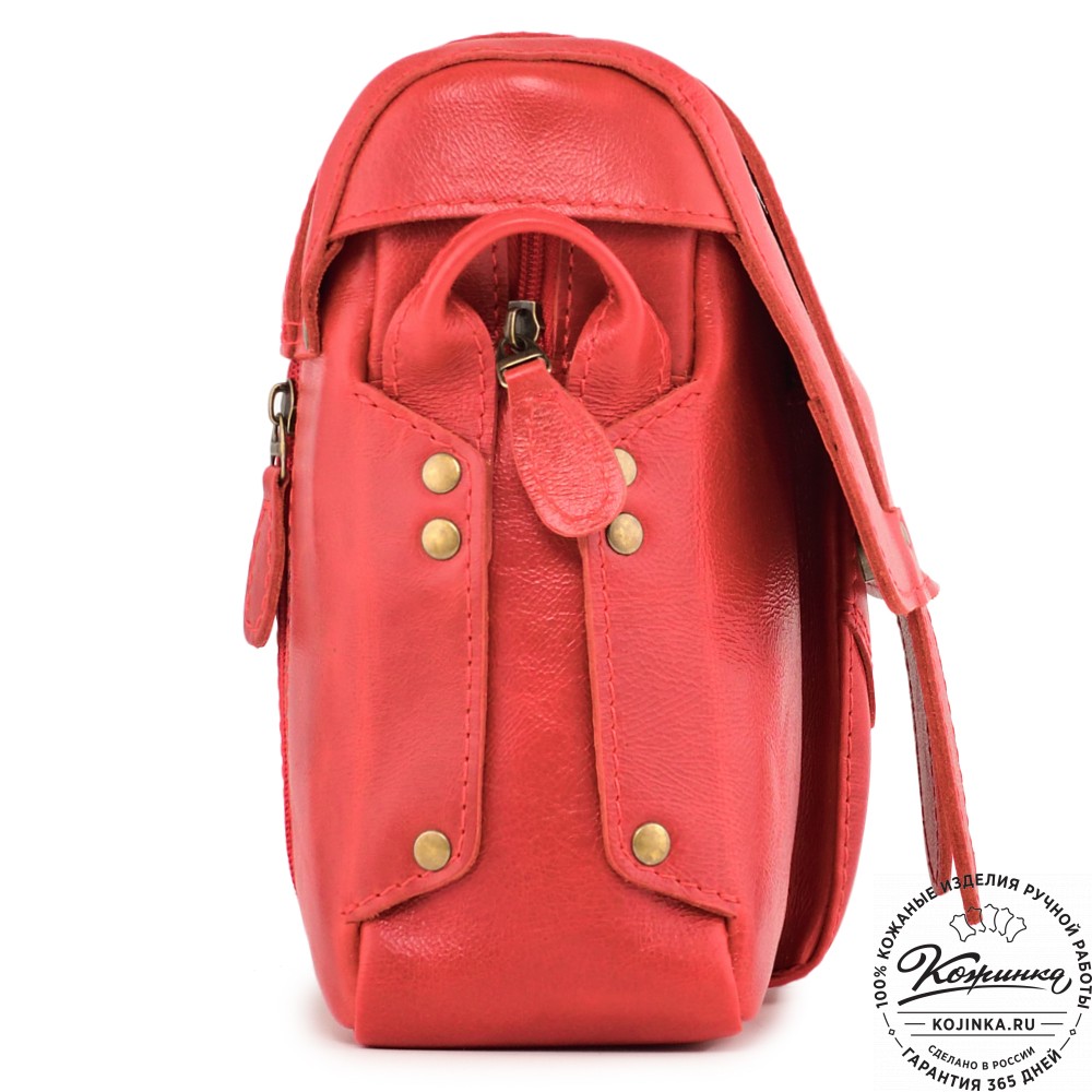 Кожаная сумка "Фрея" (красная) 